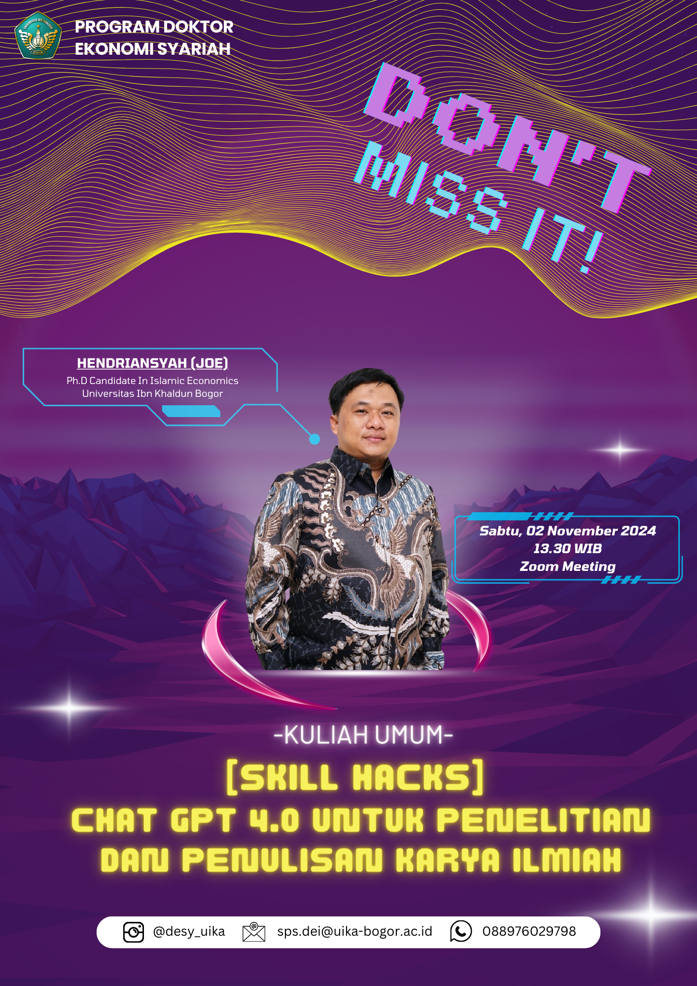 Kuliah Umum: Chat GPT 4.0 untuk Penelitian dan Penulisan Karya Ilmiah